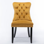 2x Velvet Dining Chairs -Gold