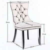 2x Velvet Dining Chairs -Gold