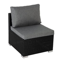 Large Modular Outdoor Ottoman Lounge Set in Black