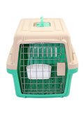 Medium Dog Cat Crate Pet Carrier Airline Cage With Bowl & Tray-Green