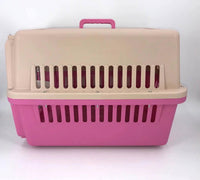 Pink Large Dog Puppy Cat Crate Pet Carrier Cage W Tray, Bowl & Removable Wheels