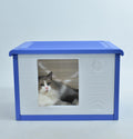 Small Plastic Pet Dog Puppy Cat House Kennel Blue