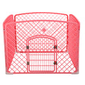 4 Panel Plastic Pet Pen Pet Foldable Fence Dog Fence Enclosure With Gate Pink