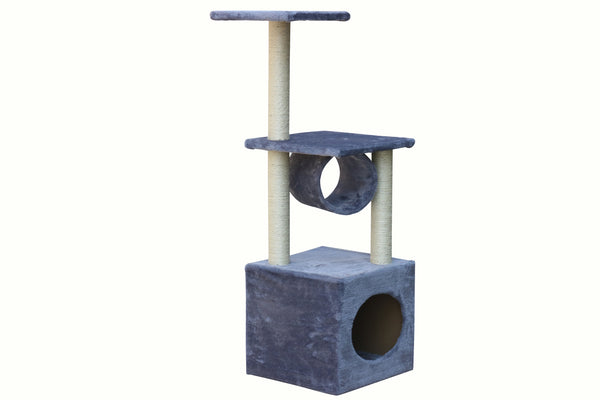 112 cm Grey Cat Kitten Scratching Post Tree Scratcher Pole