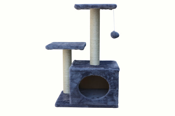 71cm Grey Cat Scratching Tree Scratcher Post Pole Furniture Gym House