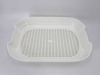 Portable Hooded Cat Toilet Litter Box Tray House with Scoop and Grid Tray White