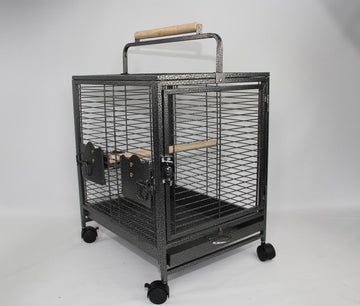 Small Bird Transport Budgie Cage Parrot Aviary Carrier With Wheel