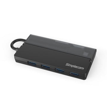 Simplecom CH330 Portable USB-C to 4 Port USB-A Hub USB 3.2 Gen1 with Cable Storage