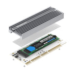 Simplecom EC415 NVMe M.2 SSD to PCIe x4 x8 x16 Expansion Card with Aluminium Heat Sink and RGB Light