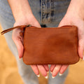 Genuine leather pouch, leather zipper pouch, tool pouch, leather clutch, leather zipper bag, travel bag, leather travel bag