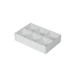 10 Pack of White Card Chocolate Sweet Soap Product Reatail Gift Box - 6 Bay Compartments - Clear Slide On Lid - 12x8x3cm