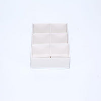 10 Pack of White Card Chocolate Sweet Soap Product Reatail Gift Box - 6 Bay Compartments - Clear Slide On Lid - 12x8x3cm