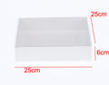 10 Pack of White Card Box - Clear Slide On Lid - 25 x 25 x 6cm - Large Beauty Product Gift Giving Hamper Tray Merch Fashion Cake Sweets Xmas