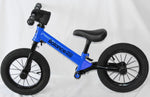 Bike Plus Kids Balance Bike Training Aluminium - Blue with Suspension - 12" Rubber Tyres - Foot Pegs -Ride On No Pedal Push