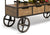 Industrial Style Wooden Bar Cart Drinks Trolley Station with Wine Bottle Rack