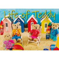 Life of Teddy - 2024 Rectangle Wall Calendar 13 Months Planner Adventures Gift