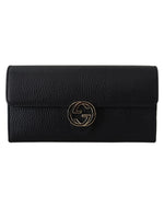 Gucci Wallet with Interlocking GG Snap in Grainy Leather One Size Women