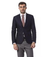 Classic Navy Blue Jacket with 2 Buttons Drop 7 Fit 50 IT Men