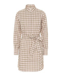 Iconic Check Cotton Shirt Dress with Long Sleeves and Belt 44 IT Women