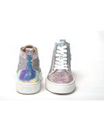 Embellished Leather High Top Sneakers with Swarovski Crystals 35 EU Women