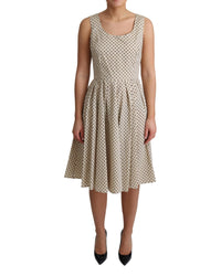 Sleeveless A-line Dress with Polka Dot Pattern 40 IT Women