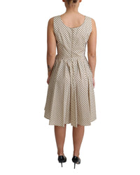 Sleeveless A-line Dress with Polka Dot Pattern 40 IT Women