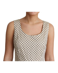 Sleeveless A-line Dress with Polka Dot Pattern 42 IT Women