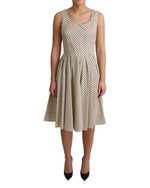 Sleeveless A-line Dress with Polka Dot Pattern 44 IT Women