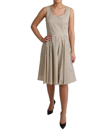 Sleeveless A-line Dress with Polka Dot Pattern 44 IT Women