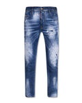 Skater&quot; Distressed Jeans with Paint Splatter Effect and Patch 48 IT Men