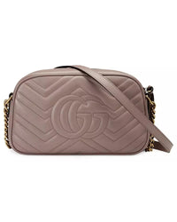 Quilted Leather GG Marmont Shoulder Bag with Chain Strap One Size Women