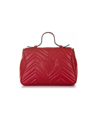 Red Matelasse Leather Marmont Bag with Double G Emblem One Size Women