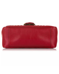 Red Matelasse Leather Marmont Bag with Double G Emblem One Size Women