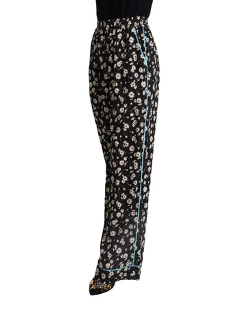 Mid-Waisted Wide Leg Pants with All Over Floral Print 44 IT Women