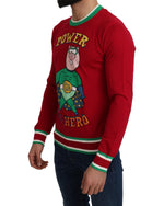 Pullover Sweater with Multicolor Motive - Dolce &amp; Gabbana 46 IT Men