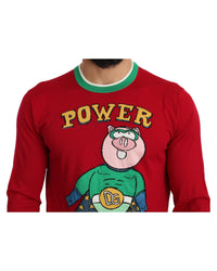 Pullover Sweater with Multicolor Motive - Dolce &amp; Gabbana 46 IT Men