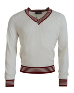 Silk-Cotton V-Neck Sweater with Logo Details 52 IT Men