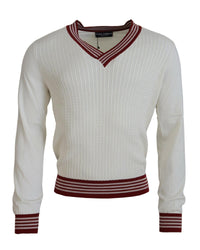 Silk-Cotton V-Neck Sweater with Logo Details 52 IT Men