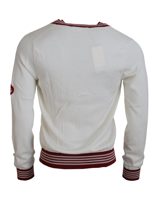 Silk-Cotton V-Neck Sweater with Logo Details 52 IT Men