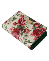 Floral Print Bifold Continental Wallet with Zipper Closure One Size Women