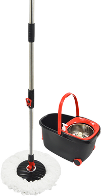 Spin Rotating Mop and Bucket Set with Wheels and 4 Microfibre Mop Heads