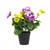 Mixed Pink And Yellow Flowering Potted Artificial Pansy Plants 25cm