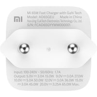 XIAOMI Fast Chargeur - 65 W - Blanc