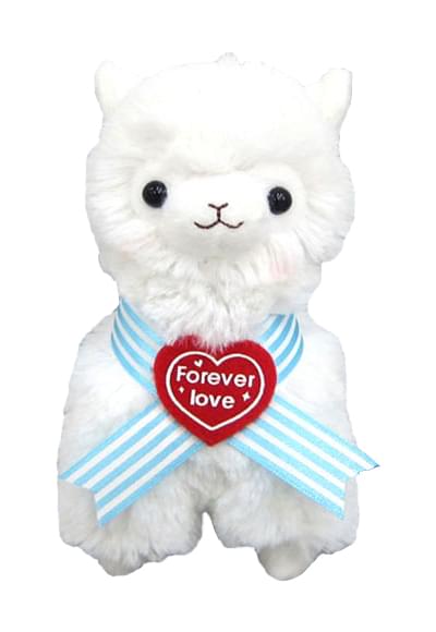 Llama Sweet Heart Alpaca 4.5" Plush Key Chain White