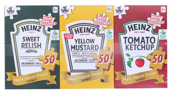 Heinz Sauces 50 Piece Jigsaw Puzzle 3-Pack § Relish § Mustard § Ketchup