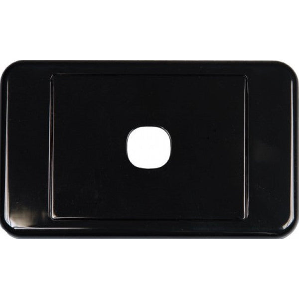 1 Way Australian Style Wall Plate Black