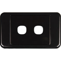 2 Way Australian Style Wall Plate Black