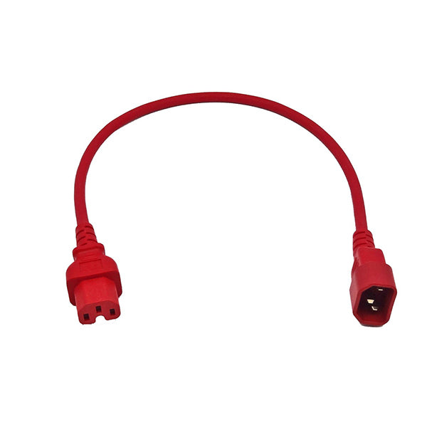 Iec C14 To C15 High Temperature Power Cable Red 1M