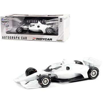 Dallara IndyCar (Road Course Configuration) White Autograph Car "NTT IndyCar Series" (2022) 1/18 Diecast Model Car by Greenlight