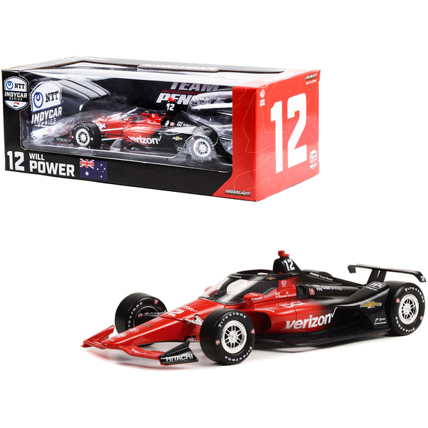 Dallara IndyCar #12 Will Power "Verizon 5G" Team Penske "NTT IndyCar Series" (2022) 1/18 Diecast Model Car by Greenlight